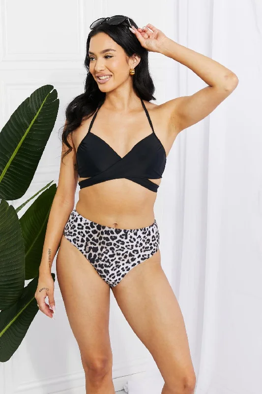 Summer Splash Halter Bikini Set in Black Reversible bikini, Two styles, Trendy, Comfortable Summer Splash Halter Bikini Set in Black Reversible bikini, Two styles, Trendy, Comfortable