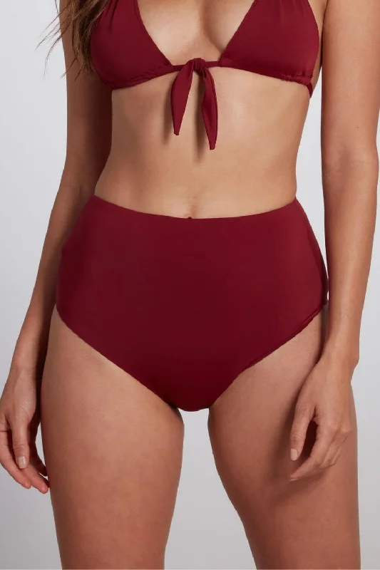 Maya High Waisted Bikini Bottom in Burgundy Crochet bikini, Boho style, Trendy, Sexy Maya High Waisted Bikini Bottom in Burgundy Crochet bikini, Boho style, Trendy, Sexy