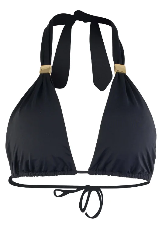 Nina Halter Bikini Top with Pads - Black Plunge top bikini, Sexy, Trendy, Comfortable Nina Halter Bikini Top with Pads - Black Plunge top bikini, Sexy, Trendy, Comfortable