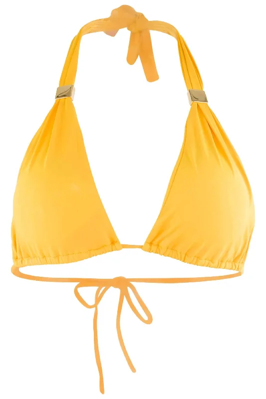 Nina Halter Bikini Top with Pads - Mustard Reversible bikini, Two looks, Trendy, Comfortable Nina Halter Bikini Top with Pads - Mustard Reversible bikini, Two looks, Trendy, Comfortable