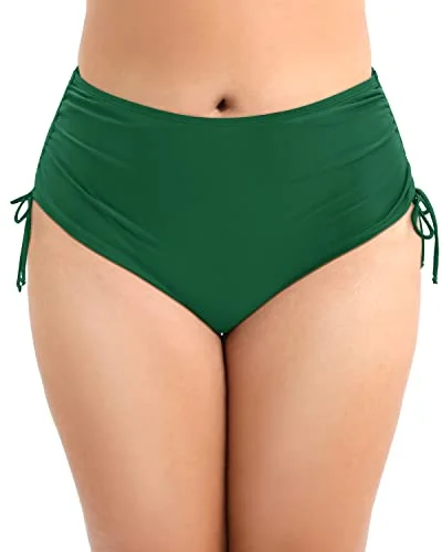 Tummy Control Plus Size Bikini Bottom Tankini Brief For Ladies-Emerald Green Boho style bikini, Relaxed, Chic, Trendy Tummy Control Plus Size Bikini Bottom Tankini Brief For Ladies-Emerald Green Boho style bikini, Relaxed, Chic, Trendy