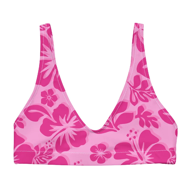 Raspberry Pinks Hawaiian Flowers Halter Bikini Top Bikini with adjustable straps, Comfortable, Trendy, Sexy Raspberry Pinks Hawaiian Flowers Halter Bikini Top Bikini with adjustable straps, Comfortable, Trendy, Sexy