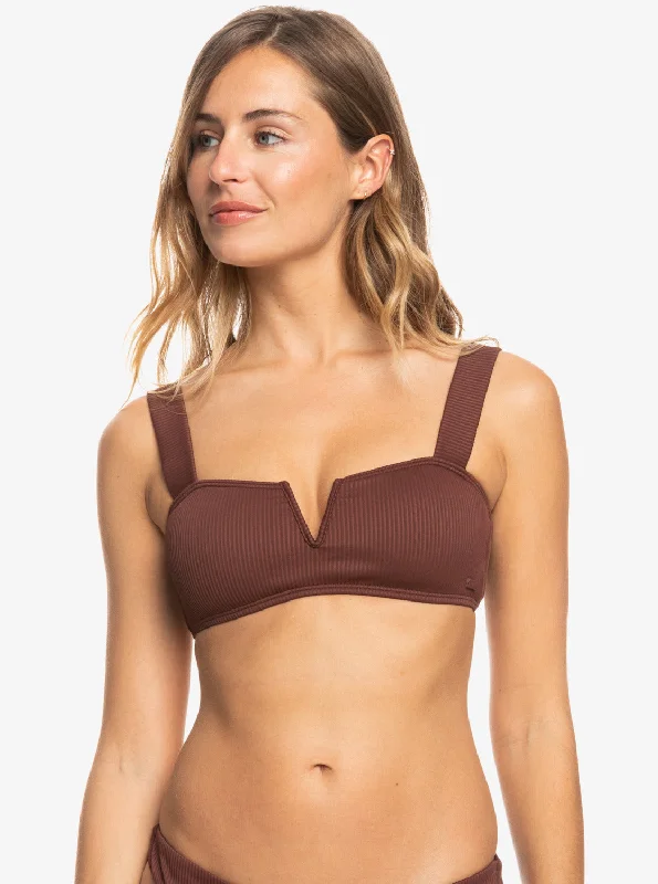 Roxy Love The Coco V Bralette Bikini Top - Bitter Chocolate Drawstring bikini, Comfortable, Adjustable, Trendy Roxy Love The Coco V Bralette Bikini Top - Bitter Chocolate Drawstring bikini, Comfortable, Adjustable, Trendy