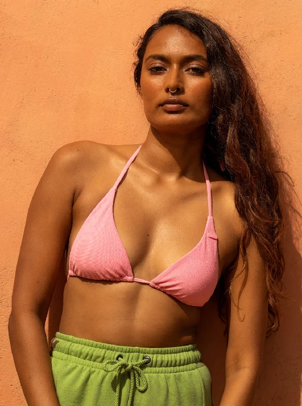 Sun Click Tiki Tri Bikini Top - Sachet Pink High-leg bikini bottom, Sexy, Retro, Trendy Sun Click Tiki Tri Bikini Top - Sachet Pink High-leg bikini bottom, Sexy, Retro, Trendy