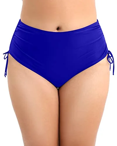 Plus Size High Waisted Bikini Bottom Tummy Control-Royal Blue Bikini with beads, Glamorous, Trendy, Chic Plus Size High Waisted Bikini Bottom Tummy Control-Royal Blue Bikini with beads, Glamorous, Trendy, Chic