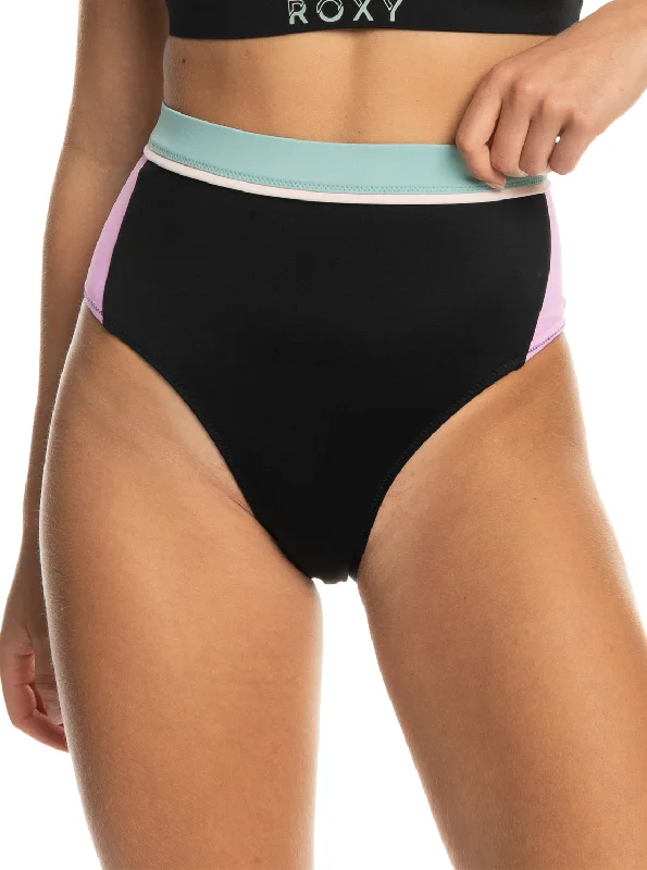 Roxy Active High Waist Bikini Bottoms - Anthracite V-neck bikini, Sexy, Comfortable, Trendy Roxy Active High Waist Bikini Bottoms - Anthracite V-neck bikini, Sexy, Comfortable, Trendy