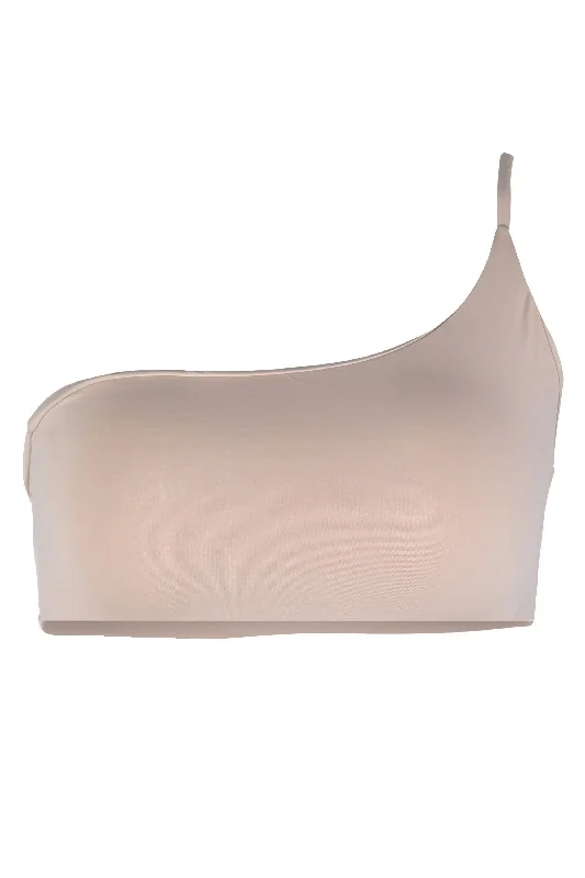 Serena One Shoulder Bikini Top in Camel Banded bikini top, Sleek, Trendy, Comfortable Serena One Shoulder Bikini Top in Camel Banded bikini top, Sleek, Trendy, Comfortable