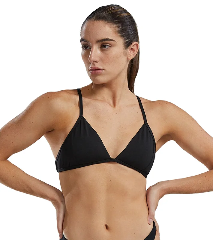 TYR Women's Triangle Tieback Bikini Top Black Boho bikini, Relaxed, Stylish, Comfortable
