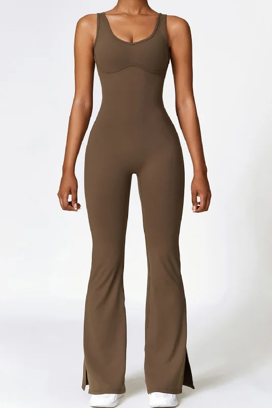 Basic Bae Sleeveless Bootcut Slit Active Jumpsuit Boho jumpsuit, Loose fit, Comfortable, Stylish Basic Bae Sleeveless Bootcut Slit Active Jumpsuit Boho jumpsuit, Loose fit, Comfortable, Stylish