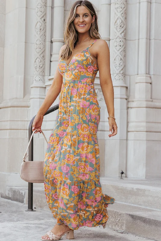 Floral Spaghetti Strap Wide Leg Jumpsuit Sleeveless jumpsuit, Elegant, Fashionable, Comfortable Floral Spaghetti Strap Wide Leg Jumpsuit Sleeveless jumpsuit, Elegant, Fashionable, Comfortable