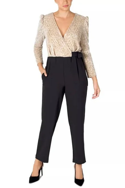 Julia Jordan Sequined-Bodice Tie-Waist Jumpsuit Off-shoulder wide-leg jumpsuit, Elegant, Fashionable, Stylish Julia Jordan Sequined-Bodice Tie-Waist Jumpsuit Off-shoulder wide-leg jumpsuit, Elegant, Fashionable, Stylish