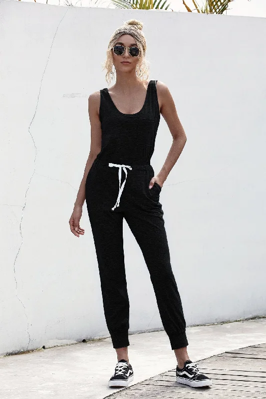 Knot Sleeveless Waist Jumpsuit Formal jumpsuit, Chic, Sleek, Elegant