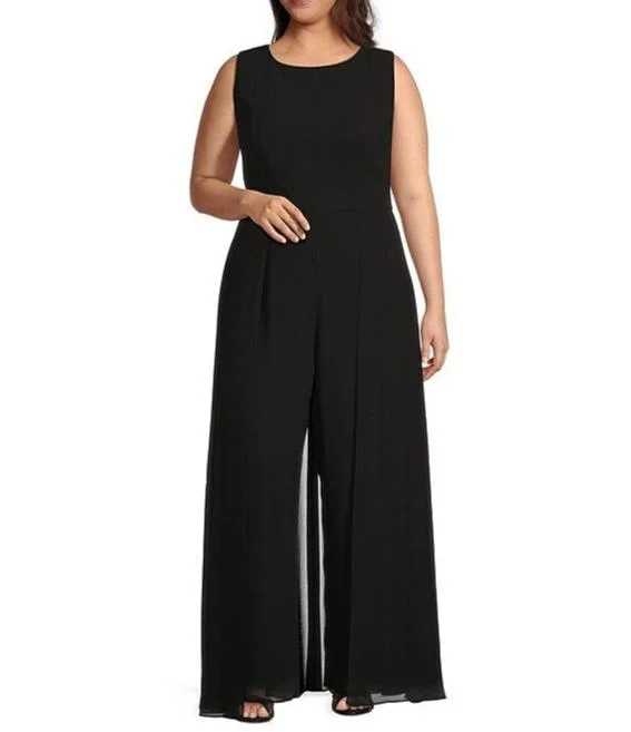 Marina Chiffon Overlay Sleeveless Jumpsuit ( Plus Size ) Striped jumpsuit, Bold pattern, Summer fashion, Comfortable Marina Chiffon Overlay Sleeveless Jumpsuit ( Plus Size ) Striped jumpsuit, Bold pattern, Summer fashion, Comfortable