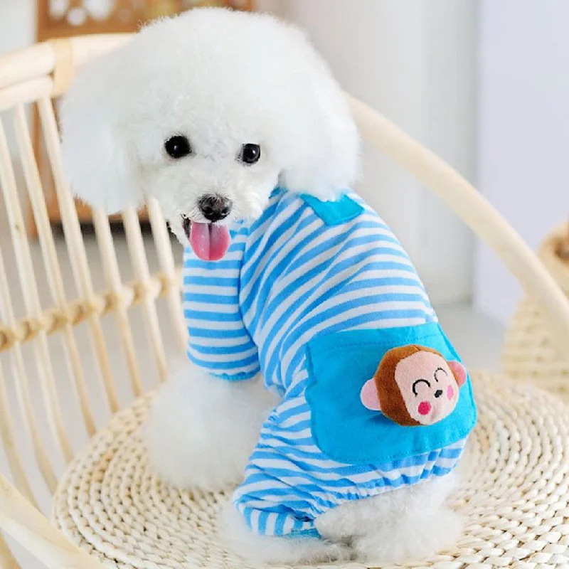 Maxbell Pet Dog Cat Puppy Soft Striped Pajamas Jumpsuit Coat Clothes Apparel Blue S Jumpsuit with wide straps, Simple design, Comfortable, Trendy Maxbell Pet Dog Cat Puppy Soft Striped Pajamas Jumpsuit Coat Clothes Apparel Blue S Jumpsuit with wide straps, Simple design, Comfortable, Trendy
