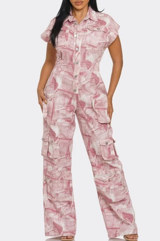 Pink Whisper Tie-Dye Jumpsuit Halter neck jumpsuit, Sexy, Elegant, Stylish