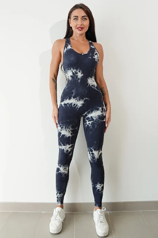 Printed Crisscross Wide Strap Jumpsuit Lace-up jumpsuit, Trendy, Sexy, Party wear