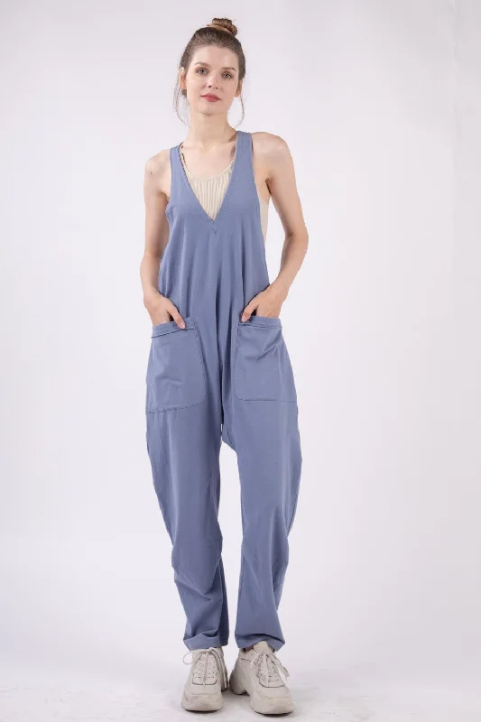 VERY J Plunge Sleeveless Jumpsuit with Pockets Formal jumpsuit, Elegant, Trendy, Chic VERY J Plunge Sleeveless Jumpsuit with Pockets Formal jumpsuit, Elegant, Trendy, Chic