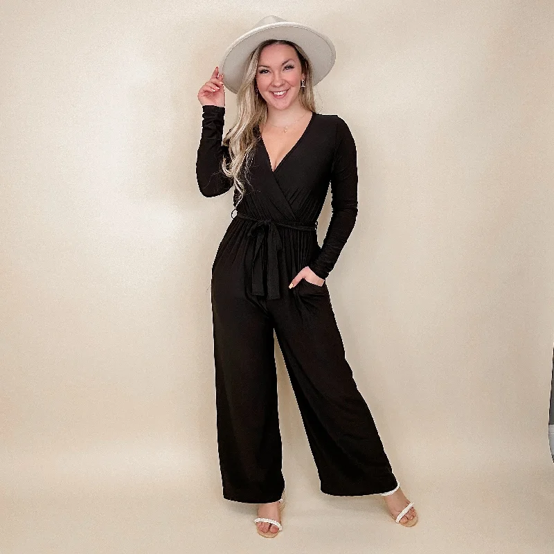 White Birch I'm Okay Long Sleeve Black Jumpsuit Summer beach jumpsuit, Comfortable, Casual, Trendy White Birch I'm Okay Long Sleeve Black Jumpsuit Summer beach jumpsuit, Comfortable, Casual, Trendy