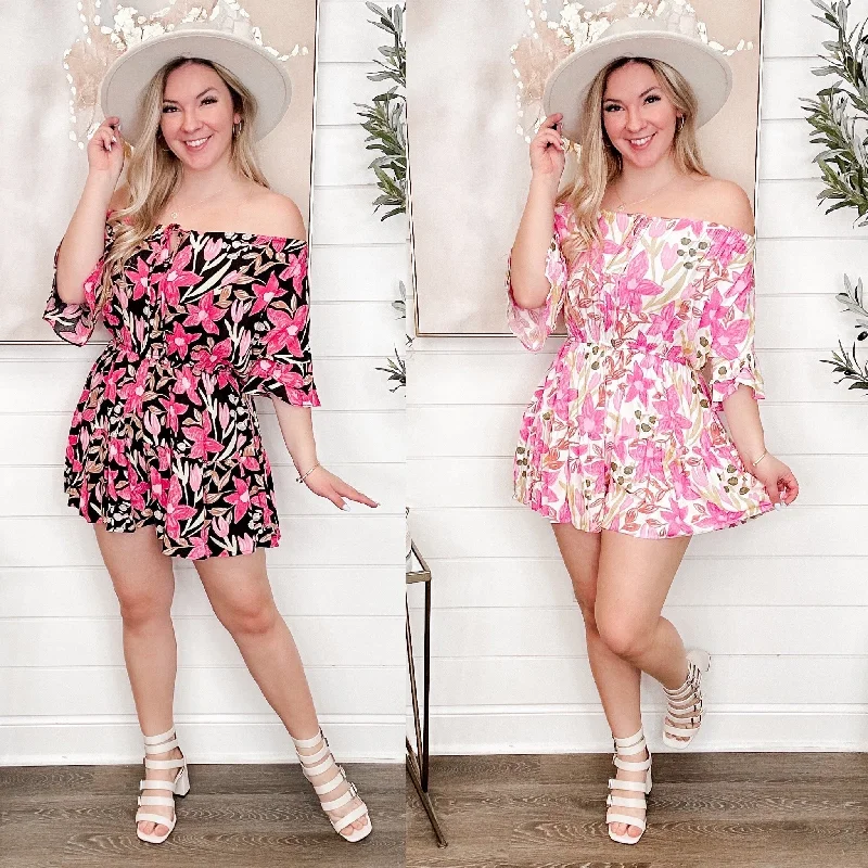 White Birch Paradise State of Mind Rayon Short Sleeve Romper - 2 colors! Colorful jumpsuit, Bold design, Summer fashion, Relaxed
