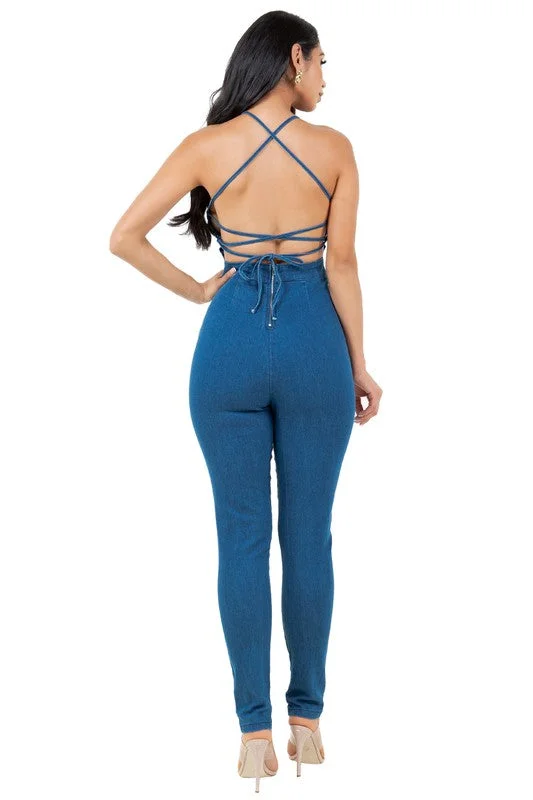 WOMEN FASHION DENIM JUMPSUIT Sexy deep V jumpsuit, Trendy, Party wear, Elegant