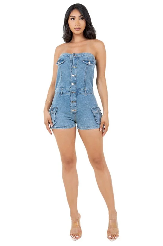 WOMEN FASHION DENIM ROMPERS Wide leg jumpsuit, Summer vibes, Relaxed fit, Casual